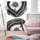 Gray Black White Agate with Rose Gold Glitter #2 #gem #decor by Anita & Bella Jantz on GIANT ART - gray photo illustration