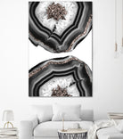 Gray Black White Agate with Rose Gold Glitter #2 #gem #decor by Anita & Bella Jantz on GIANT ART - gray photo illustration