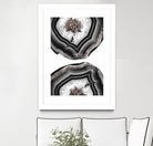 Gray Black White Agate with Rose Gold Glitter #2 #gem #decor by Anita & Bella Jantz on GIANT ART - gray photo illustration