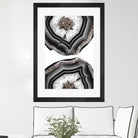 Gray Black White Agate with Rose Gold Glitter #2 #gem #decor by Anita & Bella Jantz on GIANT ART - gray photo illustration