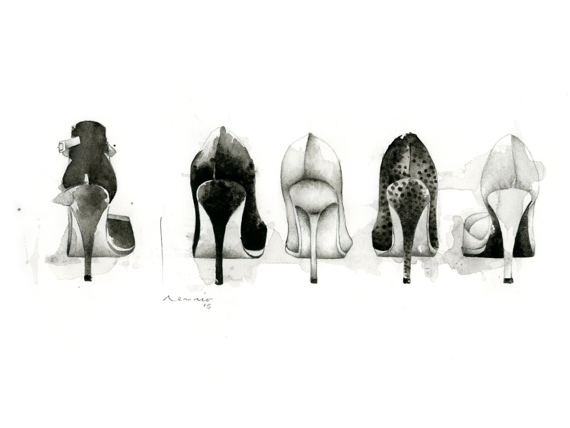 Tacones by Herenia González Zúñiga on GIANT ART - white mixed media