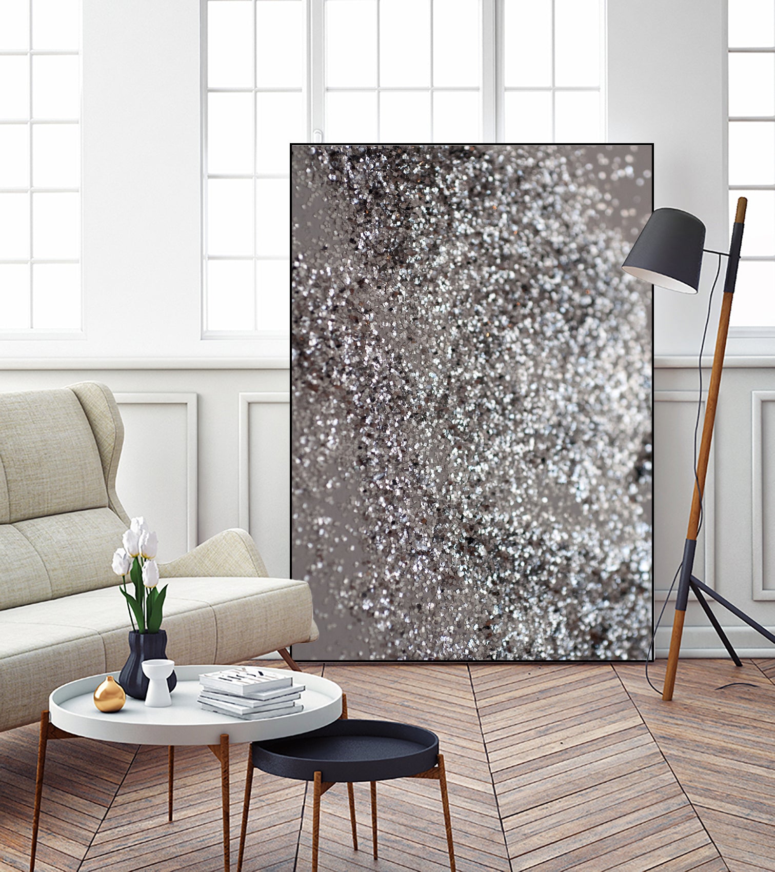 Sparkling SILVER Lady Glitter #1 #decor #art by Anita & Bella Jantz on GIANT ART - gray photo manipulation