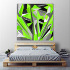 Grey-light-green geometry by Dmitry Chernov on GIANT ART - green digital painting