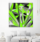 Grey-light-green geometry by Dmitry Chernov on GIANT ART - green digital painting