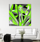 Grey-light-green geometry by Dmitry Chernov on GIANT ART - green digital painting