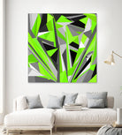 Grey-light-green geometry by Dmitry Chernov on GIANT ART - green digital painting