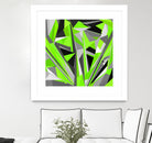 Grey-light-green geometry by Dmitry Chernov on GIANT ART - green digital painting