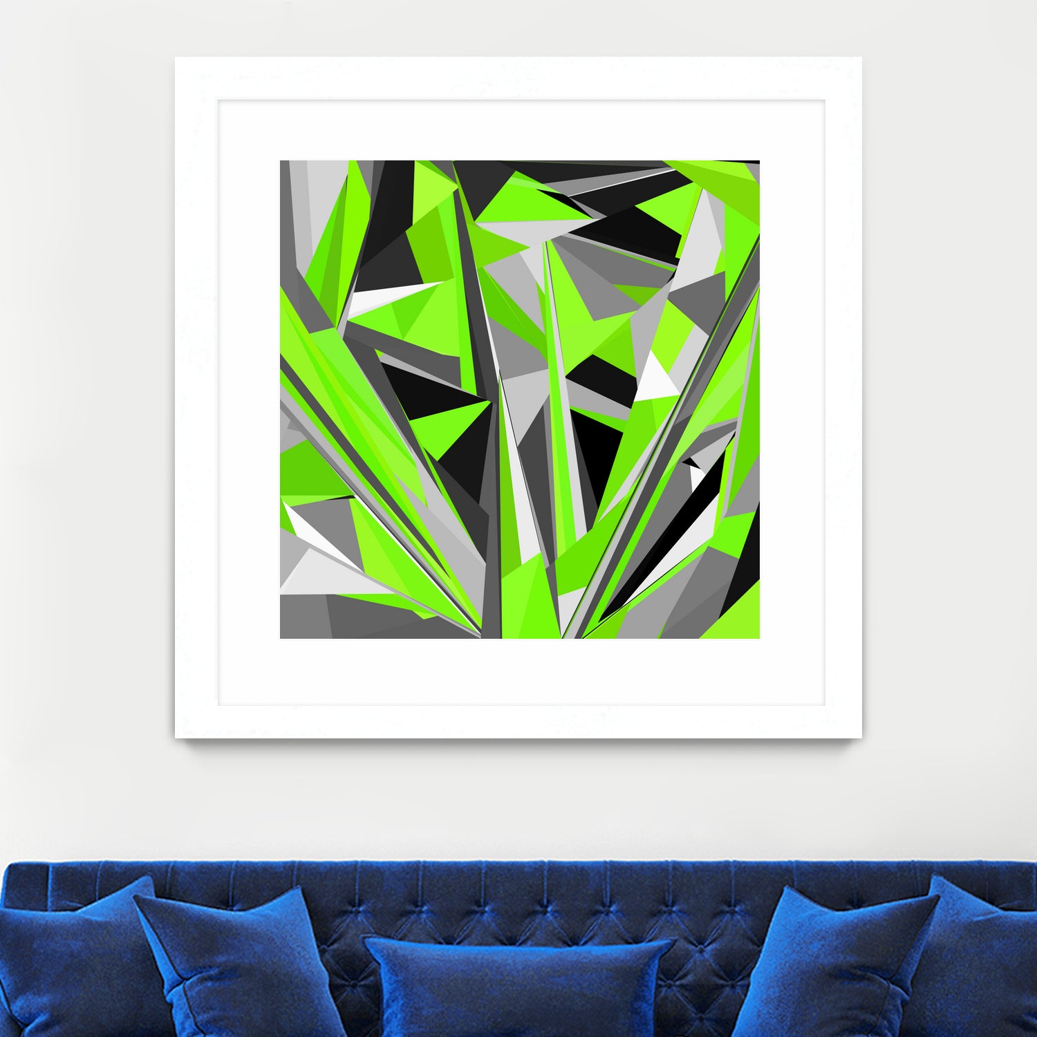 Grey-light-green geometry by Dmitry Chernov on GIANT ART - green digital painting