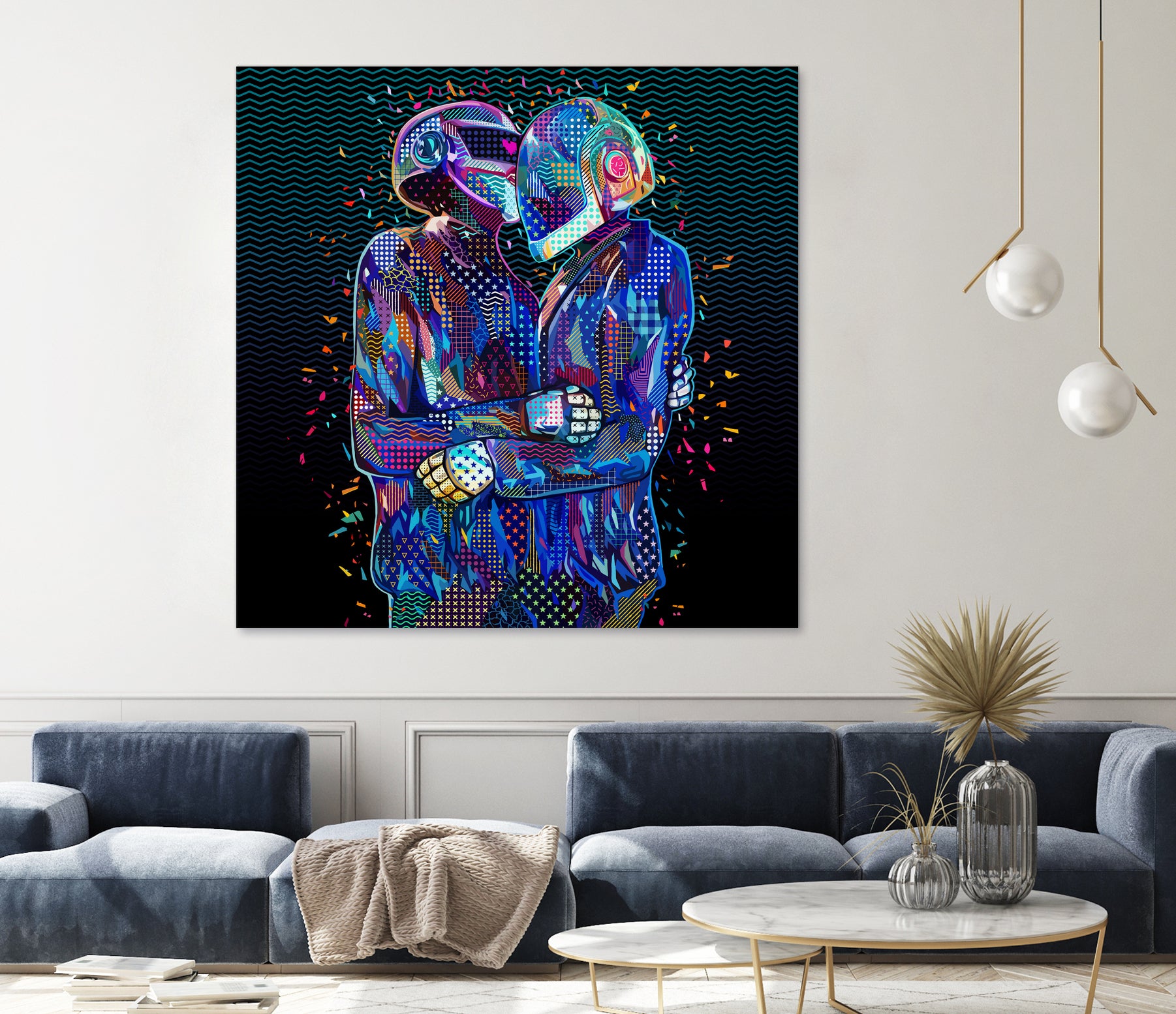 Pop Daft Punk by Alessandro Pautasso on GIANT ART - black digital painting