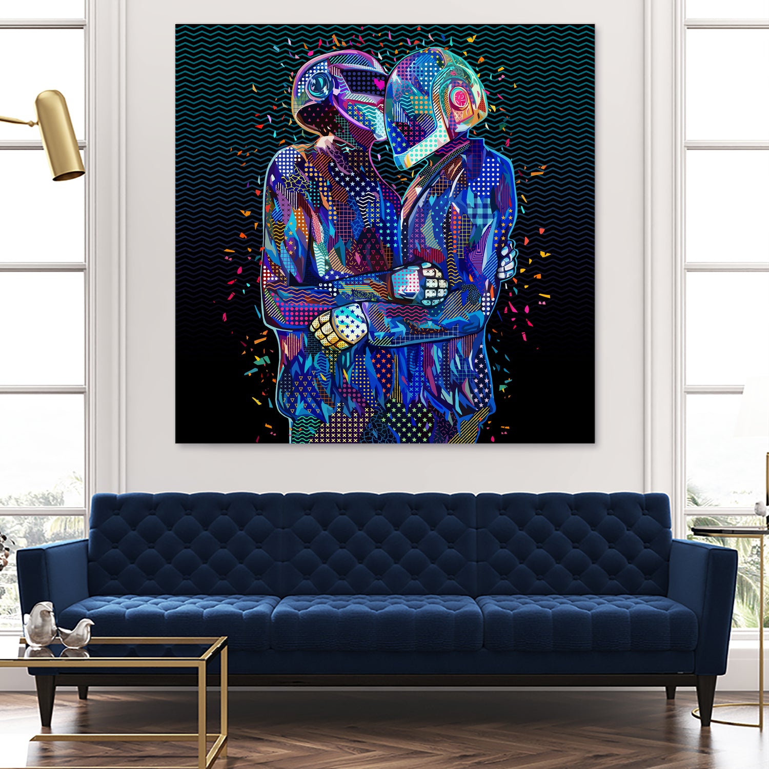 Pop Daft Punk by Alessandro Pautasso on GIANT ART - black digital painting