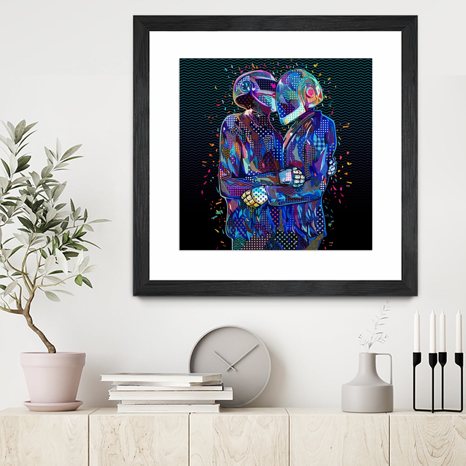 Pop Daft Punk by Alessandro Pautasso on GIANT ART - black digital painting