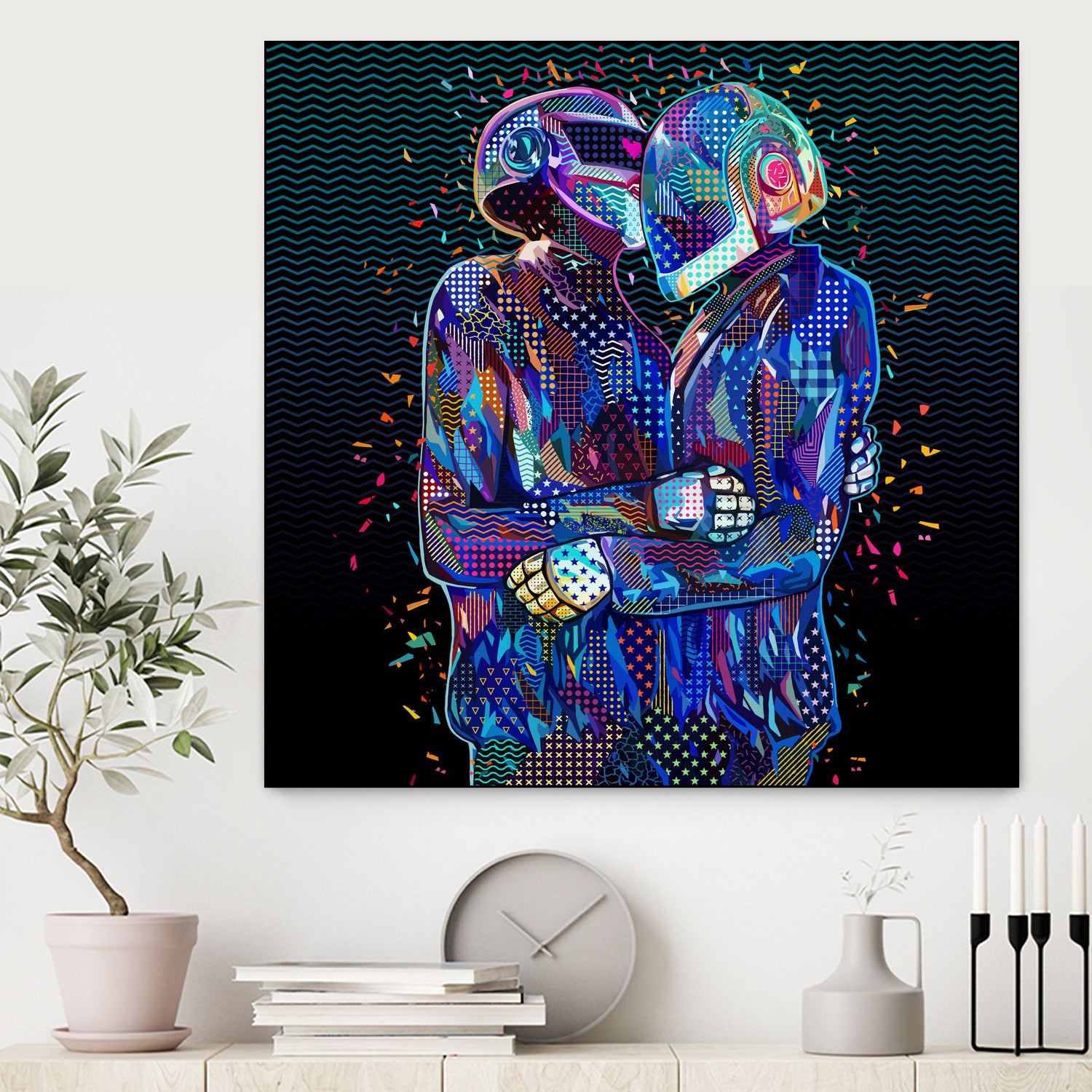 Pop Daft Punk by Alessandro Pautasso on GIANT ART - black digital painting