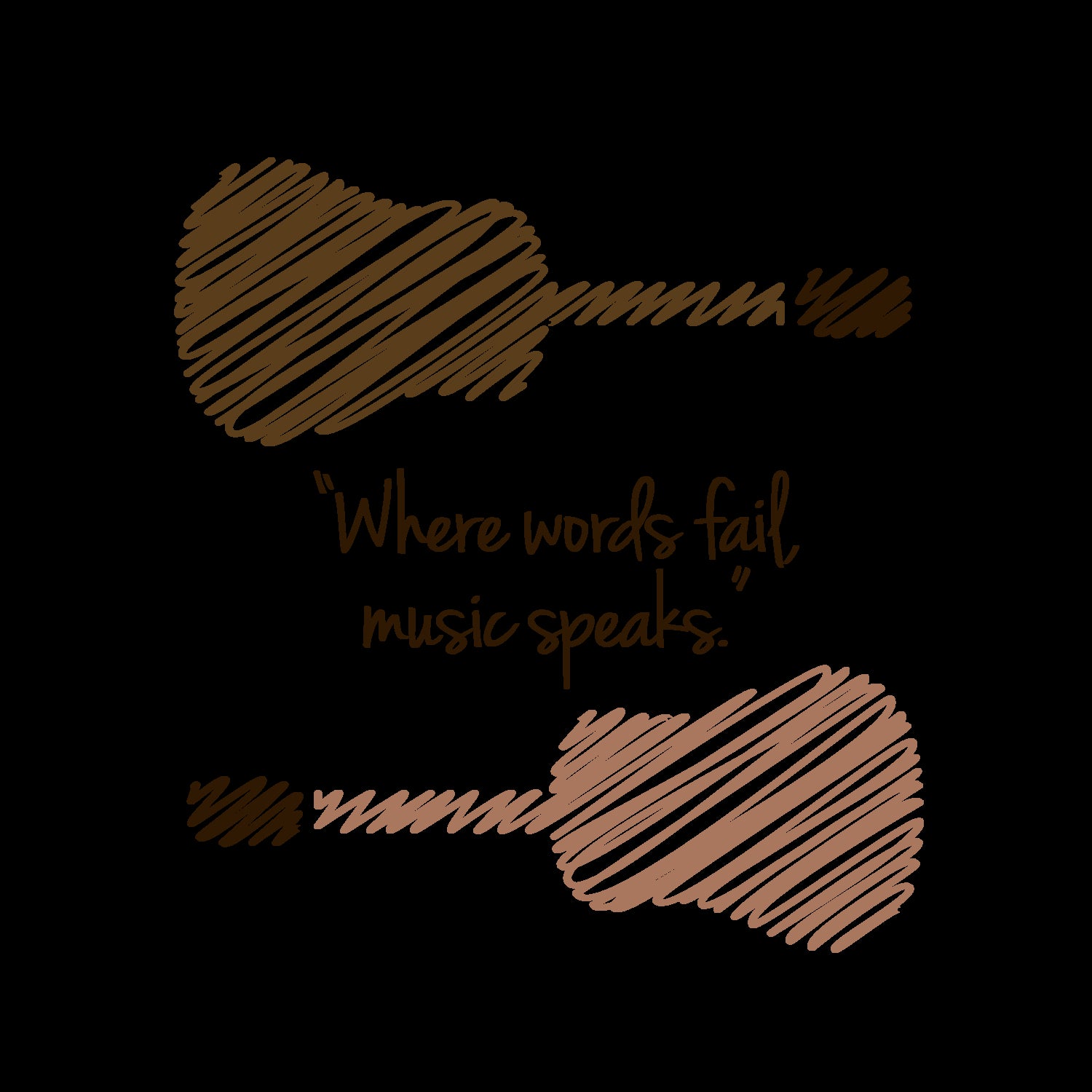 Where words fail, music speaks by Hans christian Andersen by Shawlin Mohd on GIANT ART - brown digital drawing