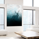 Space Stag Silhouette by Frank Donato on GIANT ART - white digital painting