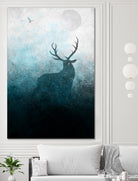 Space Stag Silhouette by Frank Donato on GIANT ART - white digital painting