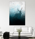 Space Stag Silhouette by Frank Donato on GIANT ART - white digital painting