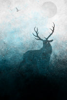 Space Stag Silhouette by Frank Donato on GIANT ART - white digital painting