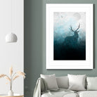 Space Stag Silhouette by Frank Donato on GIANT ART - white digital painting