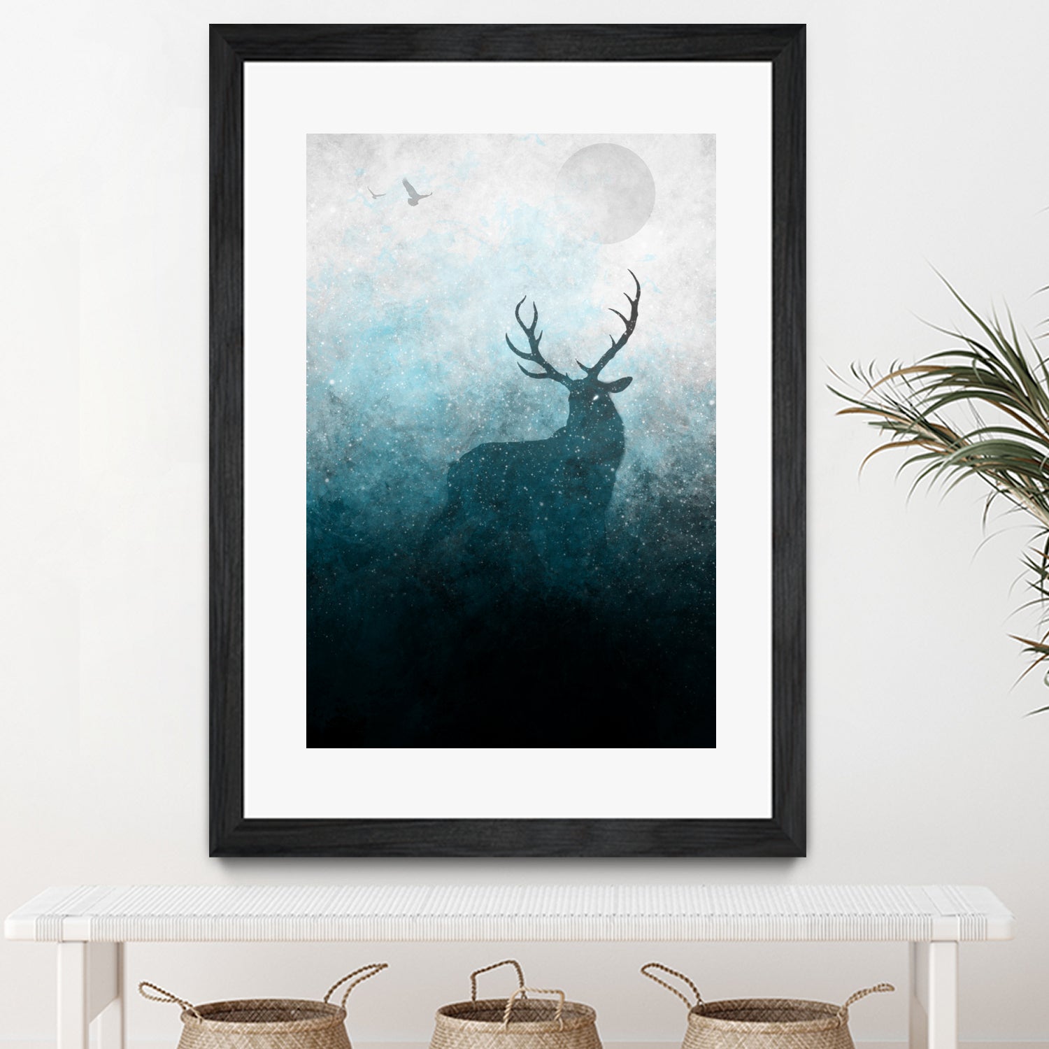 Space Stag Silhouette by Frank Donato on GIANT ART - white digital painting