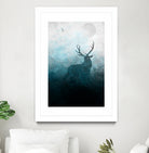 Space Stag Silhouette by Frank Donato on GIANT ART - white digital painting