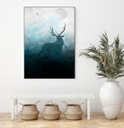 Space Stag Silhouette by Frank Donato on GIANT ART - white digital painting