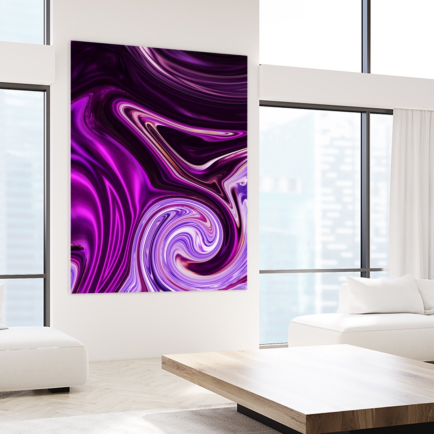 abstract waves by Haris Kavalla on GIANT ART - fuchsia photo illustration