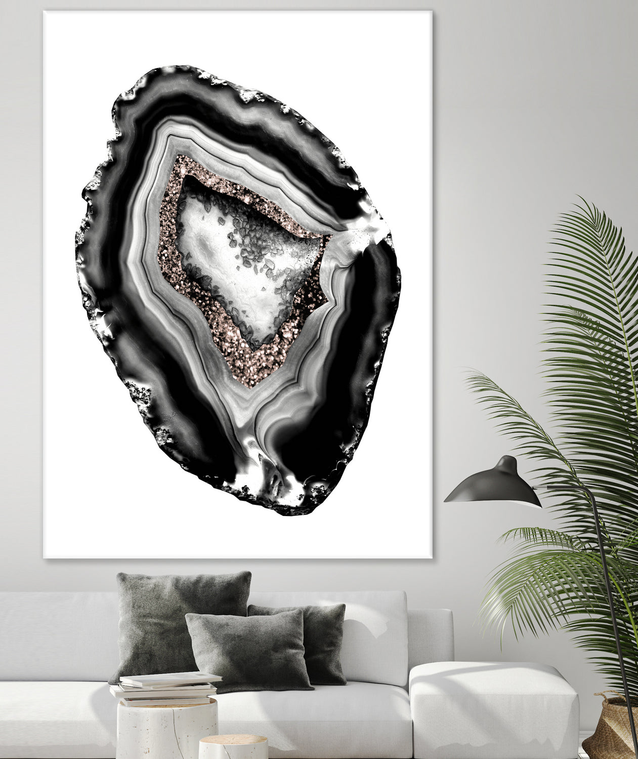 Agate Rose Gold Glitter Glam #1 #gem #decor #art by Anita & Bella Jantz on GIANT ART - gray photo illustration