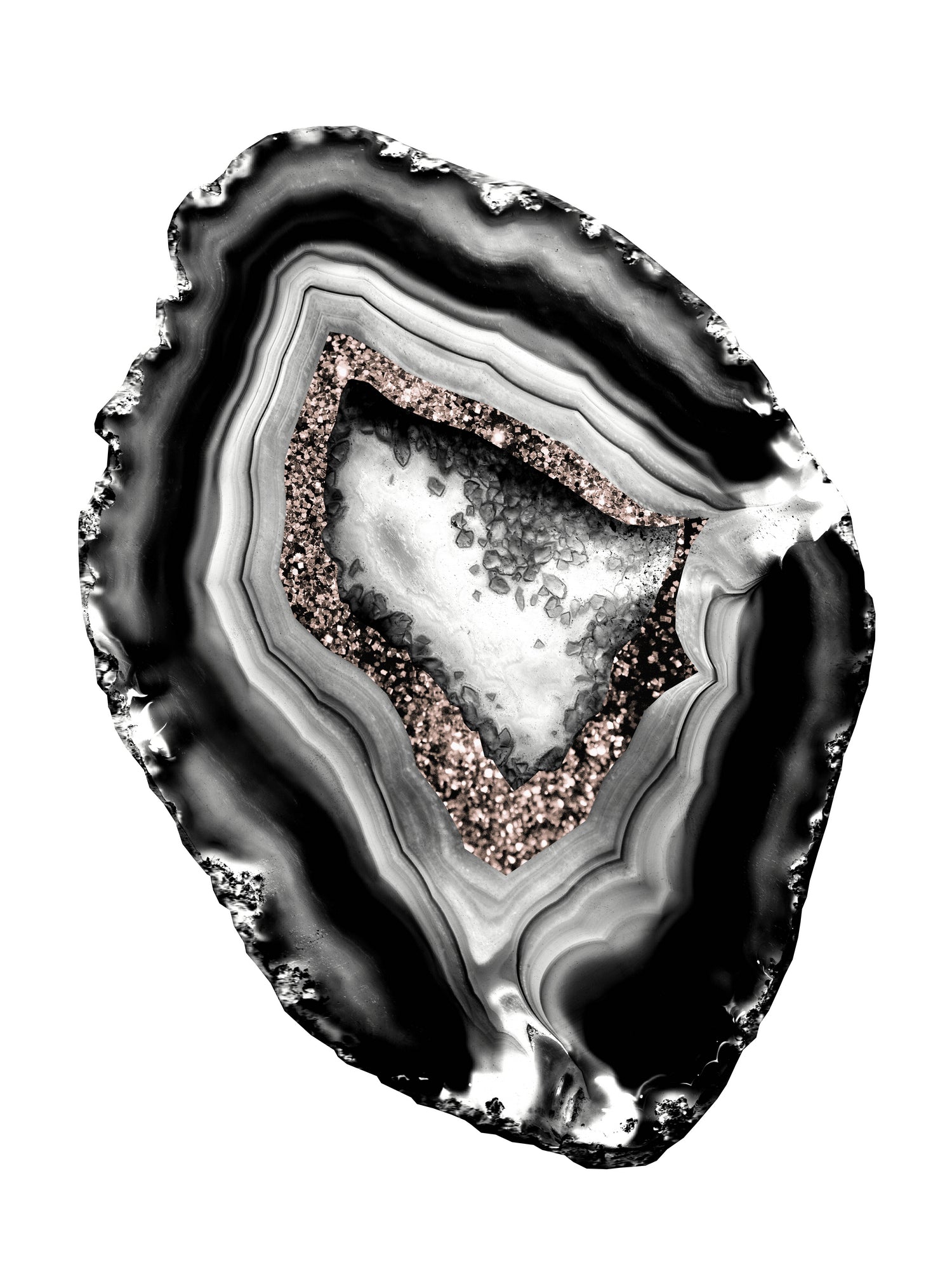 Agate Rose Gold Glitter Glam #1 #gem #decor #art by Anita & Bella Jantz on GIANT ART - gray photo illustration