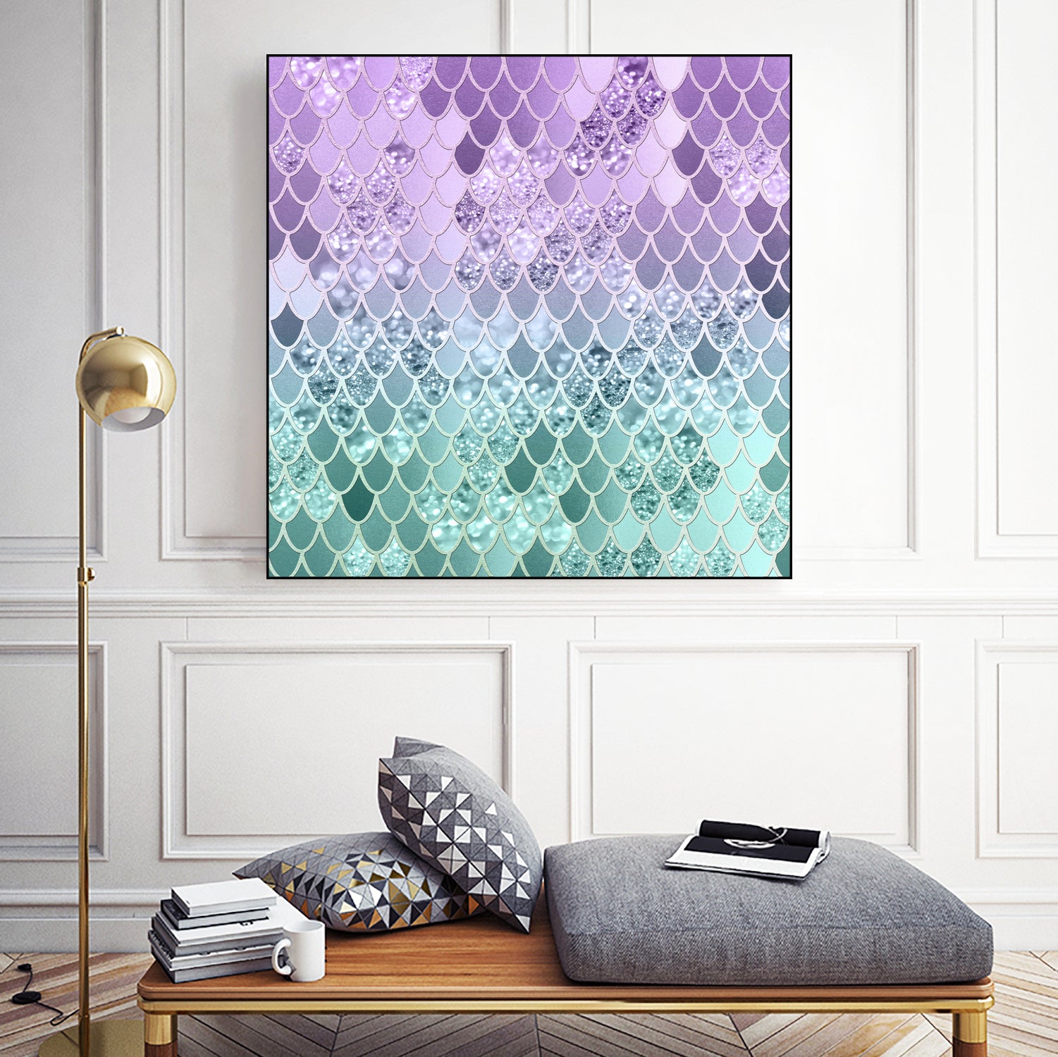 Mermaid Glitter Scales #1 #shiny #decor #art by Anita & Bella Jantz on GIANT ART - fuchsia photo illustration