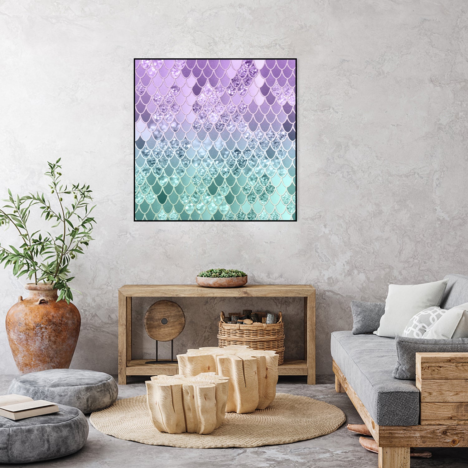 Mermaid Glitter Scales #1 #shiny #decor #art by Anita & Bella Jantz on GIANT ART - fuchsia photo illustration