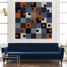 Navy & Rust Squares and Circles by Blerta Karahoda on GIANT ART - blue digital drawing