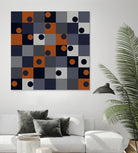 Navy & Rust Squares and Circles by Blerta Karahoda on GIANT ART - blue digital drawing