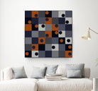 Navy & Rust Squares and Circles by Blerta Karahoda on GIANT ART - blue digital drawing