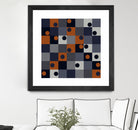 Navy & Rust Squares and Circles by Blerta Karahoda on GIANT ART - blue digital drawing