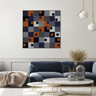 Navy & Rust Squares and Circles by Blerta Karahoda on GIANT ART - blue digital drawing