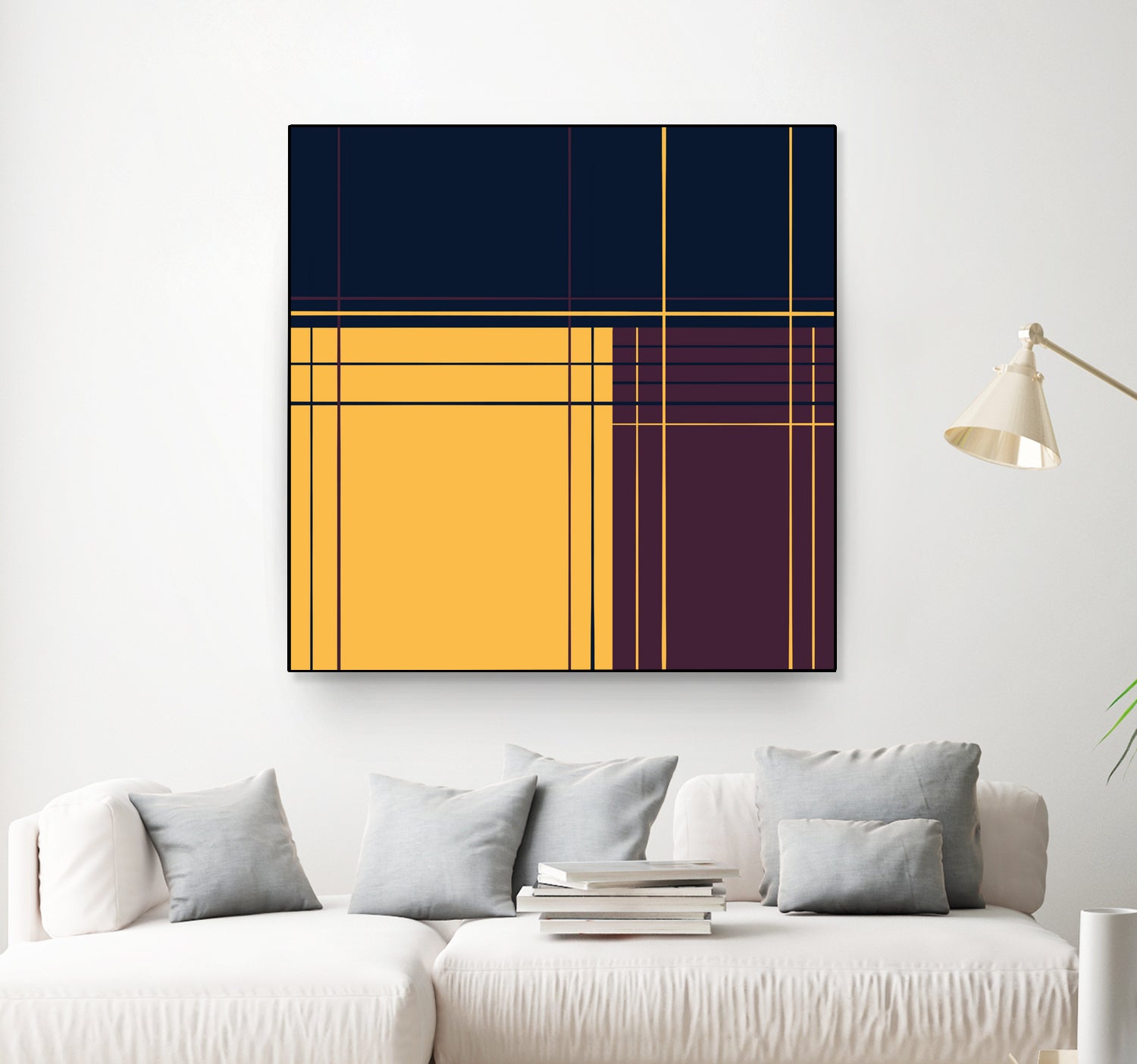 Abstract graphic I Dark blue Purple Yellow by Blerta Karahoda on GIANT ART - yellow digital drawing