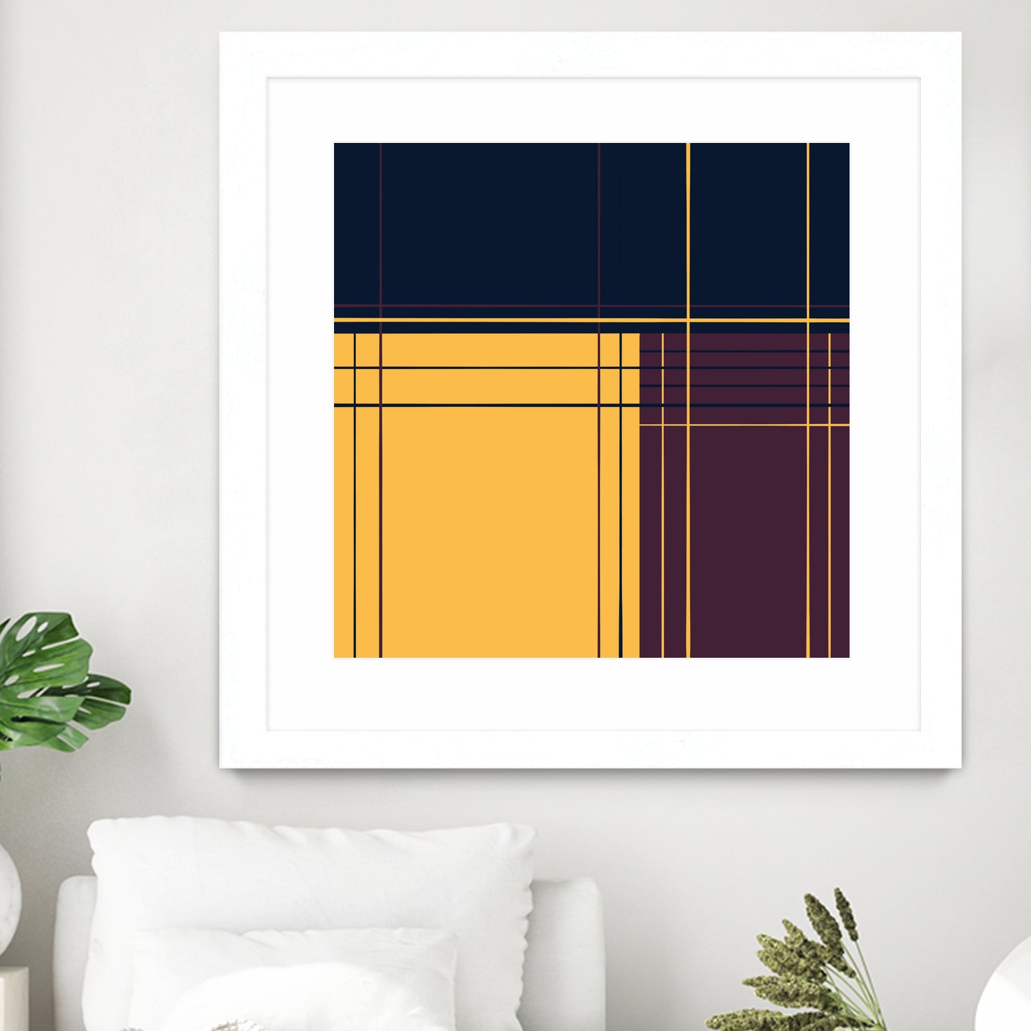 Abstract graphic I Dark blue Purple Yellow by Blerta Karahoda on GIANT ART - yellow digital drawing