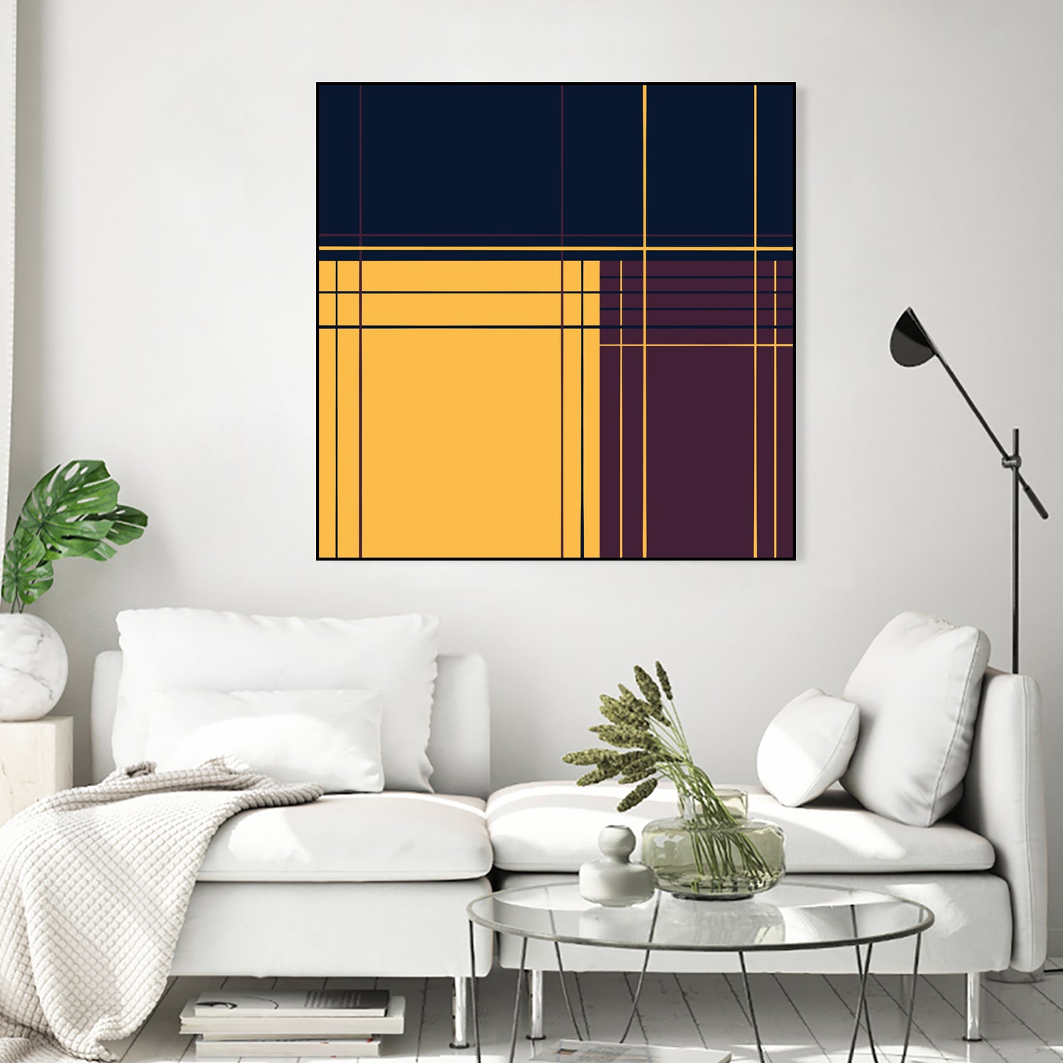 Abstract graphic I Dark blue Purple Yellow by Blerta Karahoda on GIANT ART - yellow digital drawing