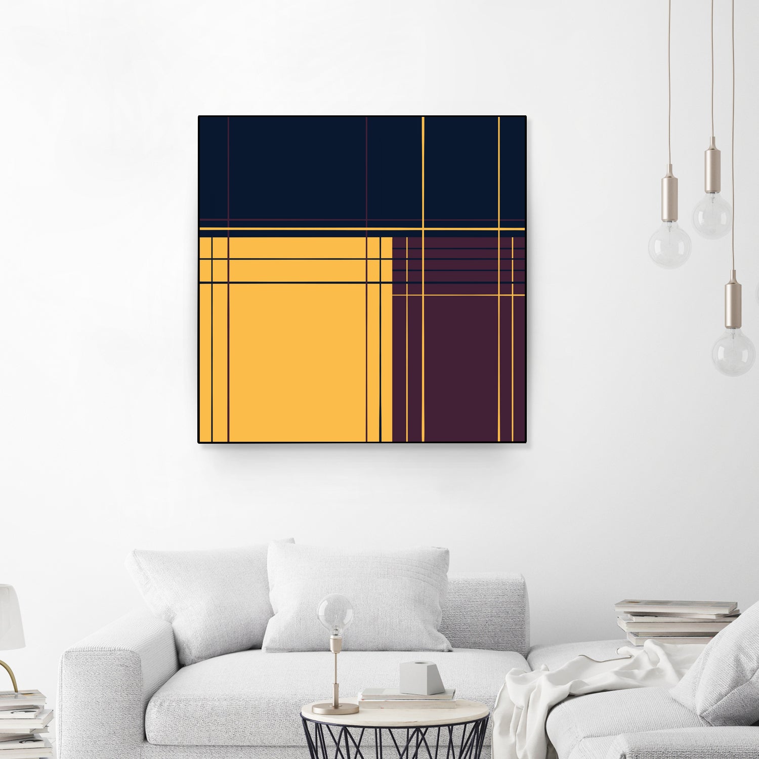 Abstract graphic I Dark blue Purple Yellow by Blerta Karahoda on GIANT ART - yellow digital drawing