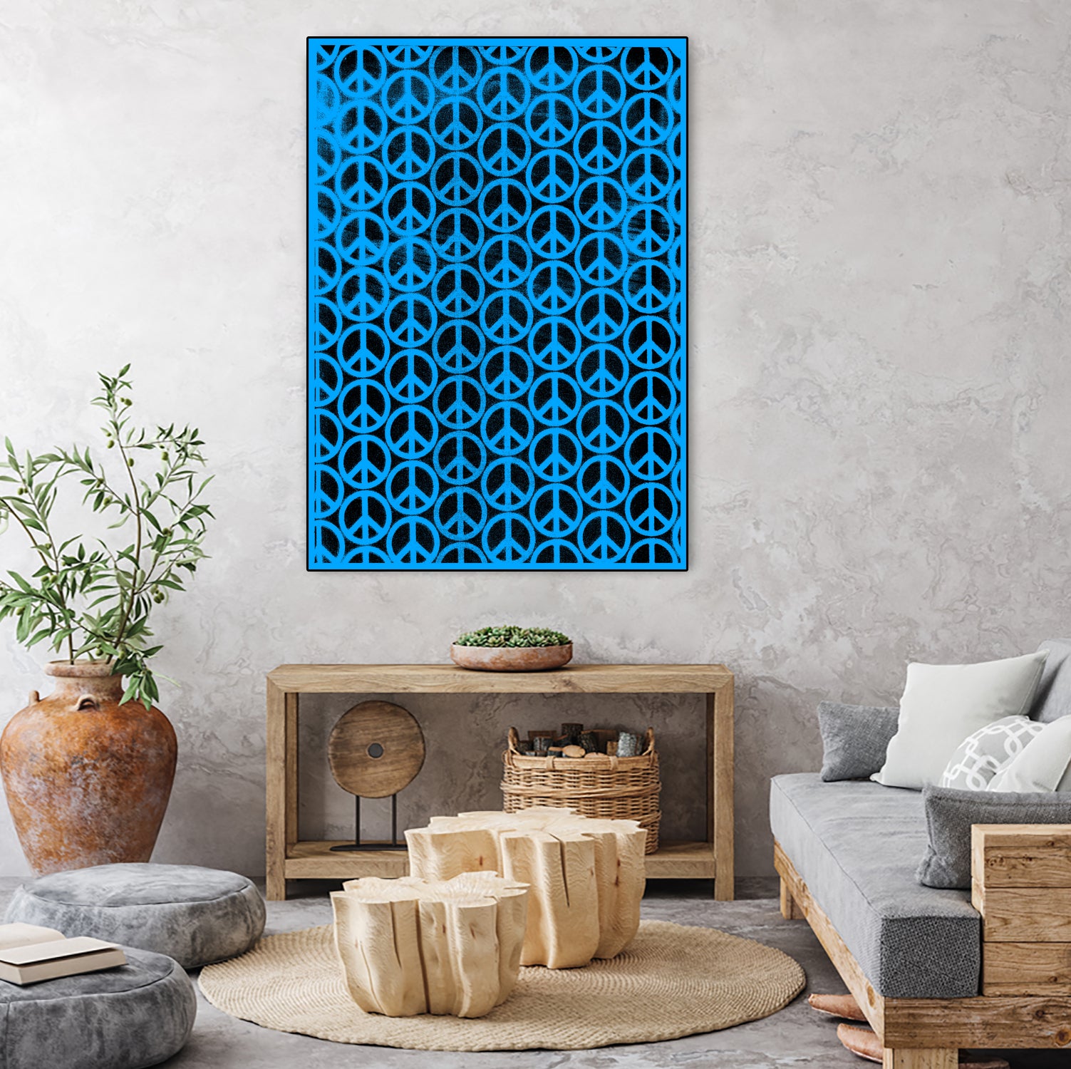 Peace Sign by OTIS PORRITT on GIANT ART - blue digital painting