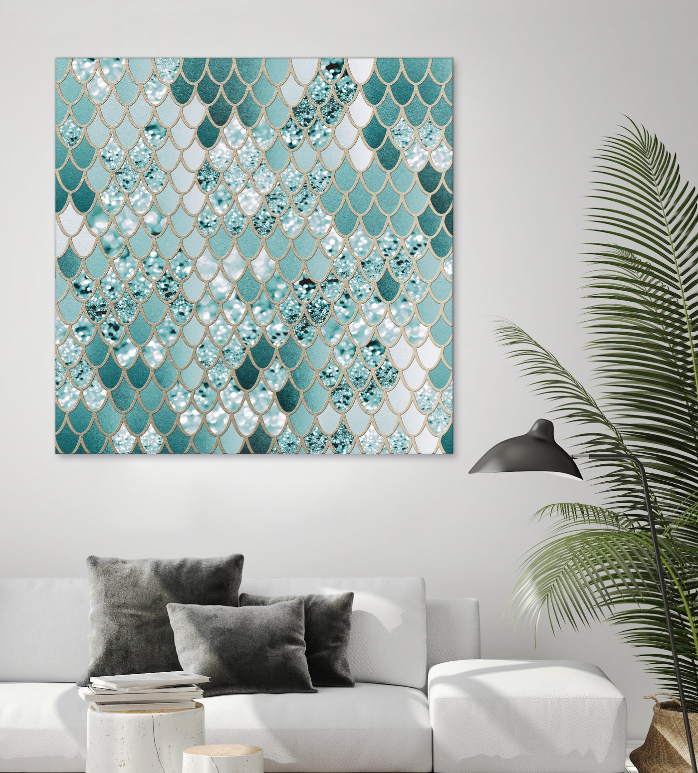 Mermaid Glitter Scales #3 #shiny #decor #art by Anita & Bella Jantz on GIANT ART - green vector illustration