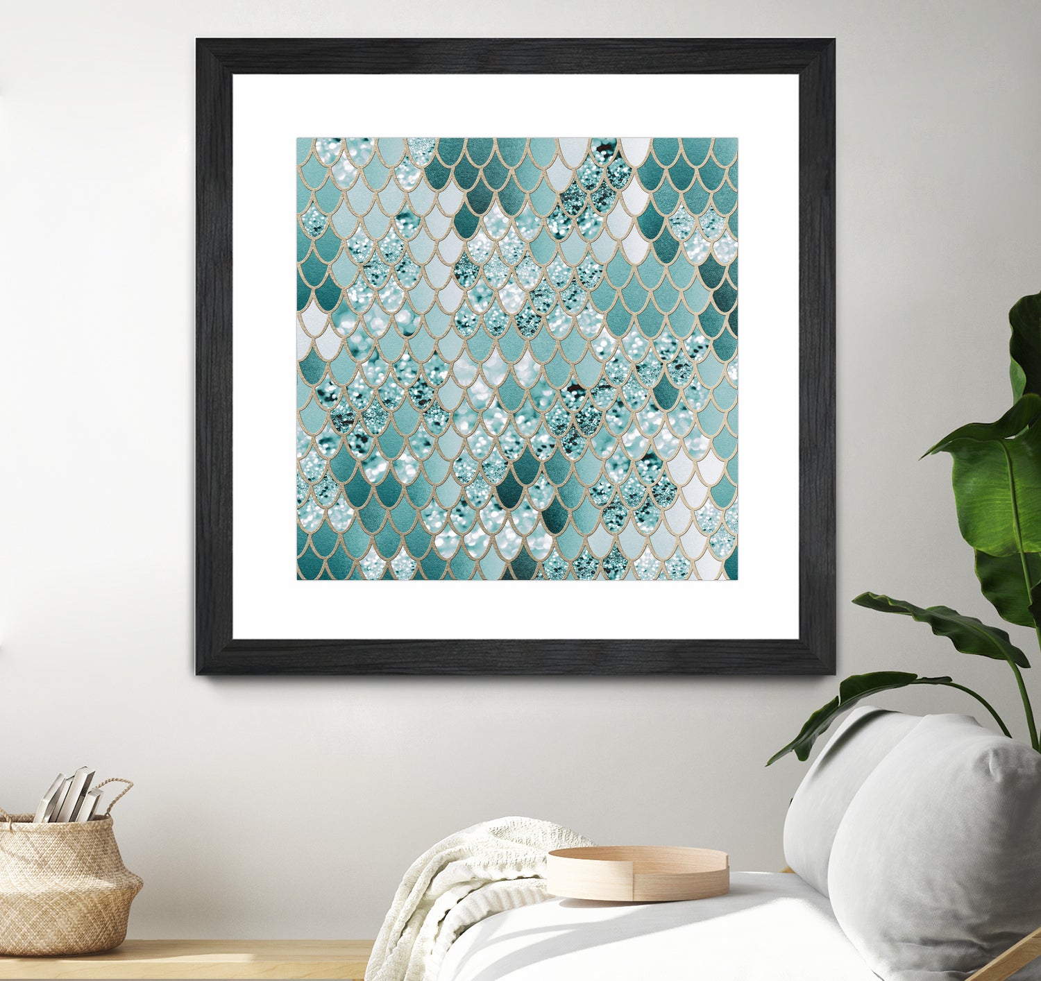 Mermaid Glitter Scales #3 #shiny #decor #art by Anita & Bella Jantz on GIANT ART - green vector illustration