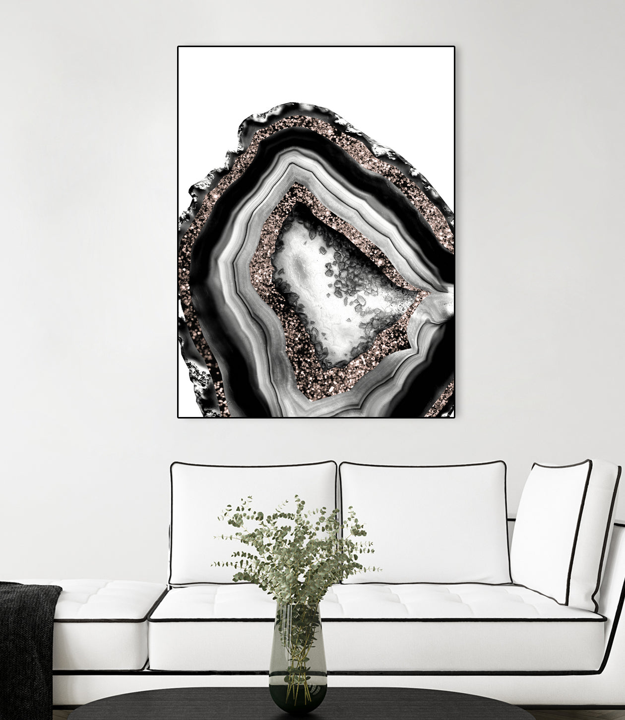 Agate Rose Gold Glitter Glam #4 #gem #decor #art by Anita & Bella Jantz on GIANT ART - gray photo illustration