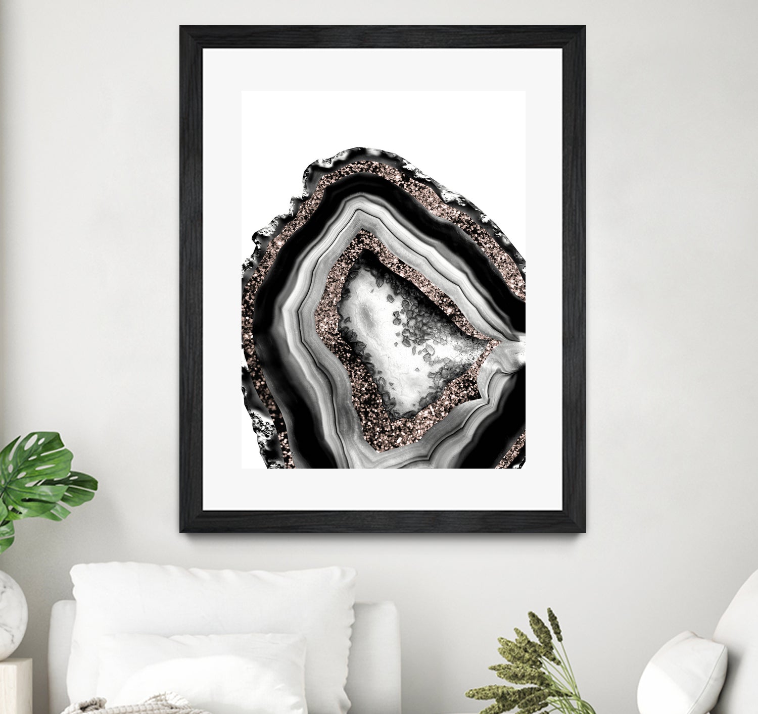 Agate Rose Gold Glitter Glam #4 #gem #decor #art by Anita & Bella Jantz on GIANT ART - gray photo illustration