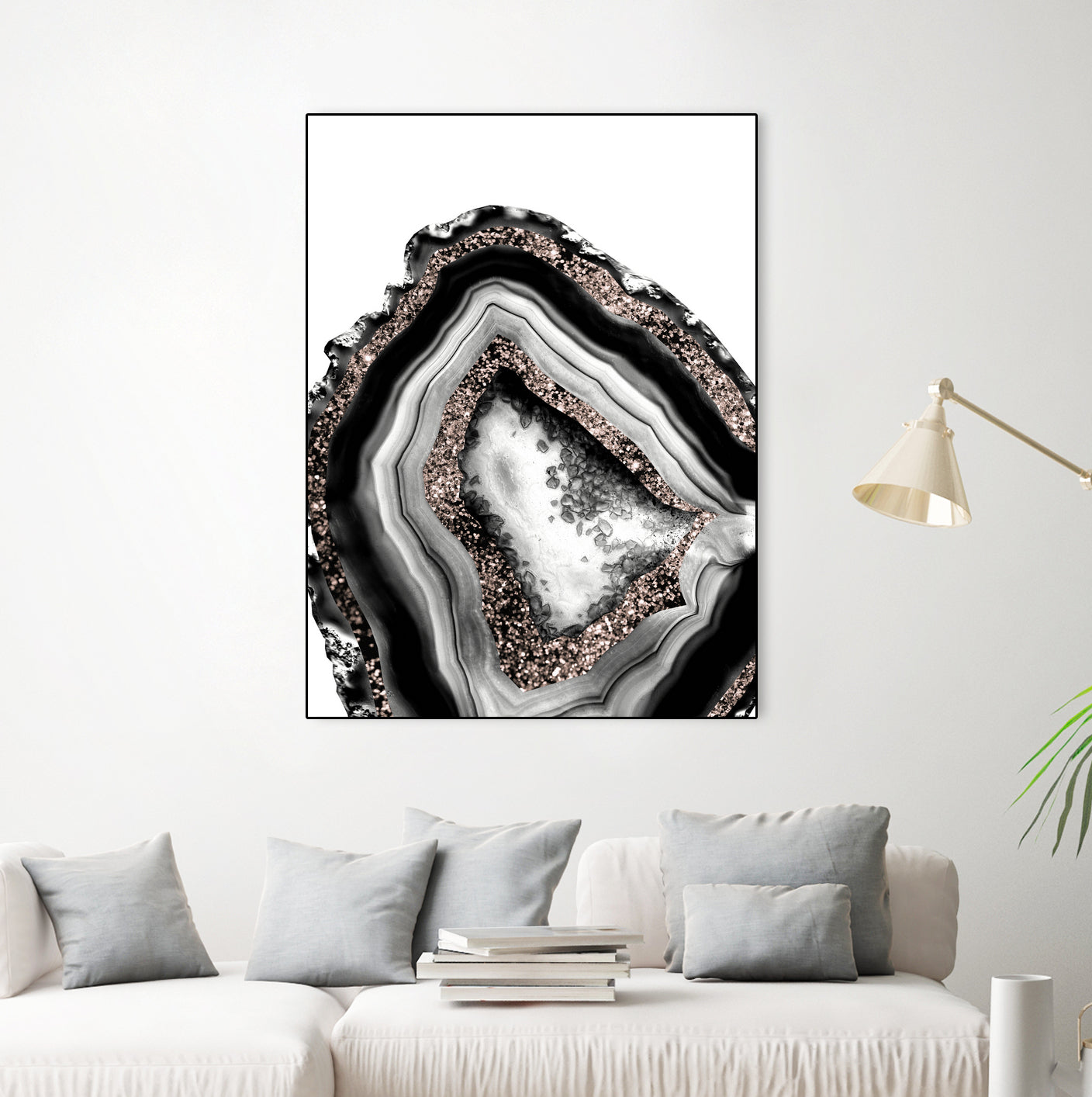 Agate Rose Gold Glitter Glam #4 #gem #decor #art by Anita & Bella Jantz on GIANT ART - gray photo illustration