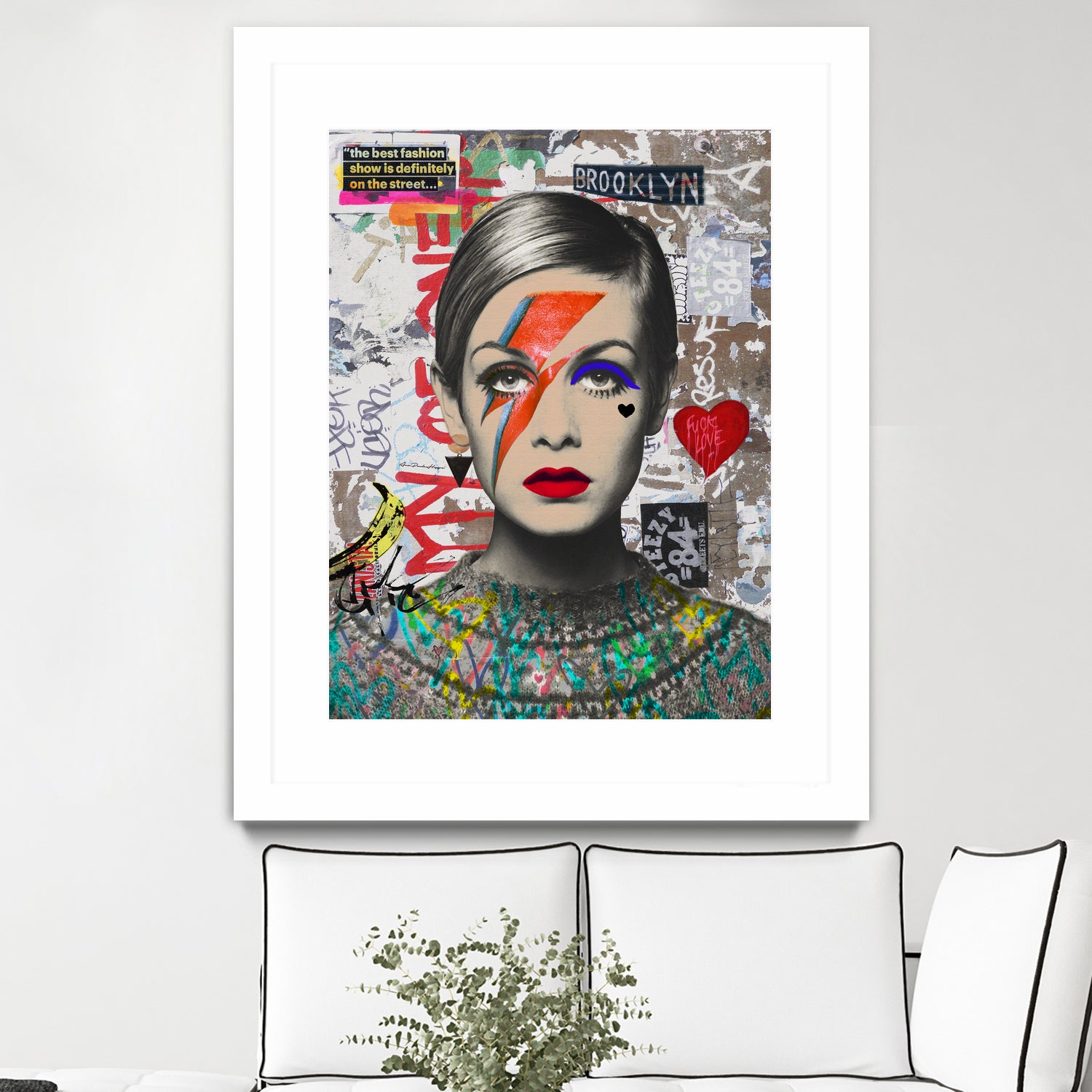 Twiggy street art by Ana Paula Hoppe on GIANT ART - red photo illustration