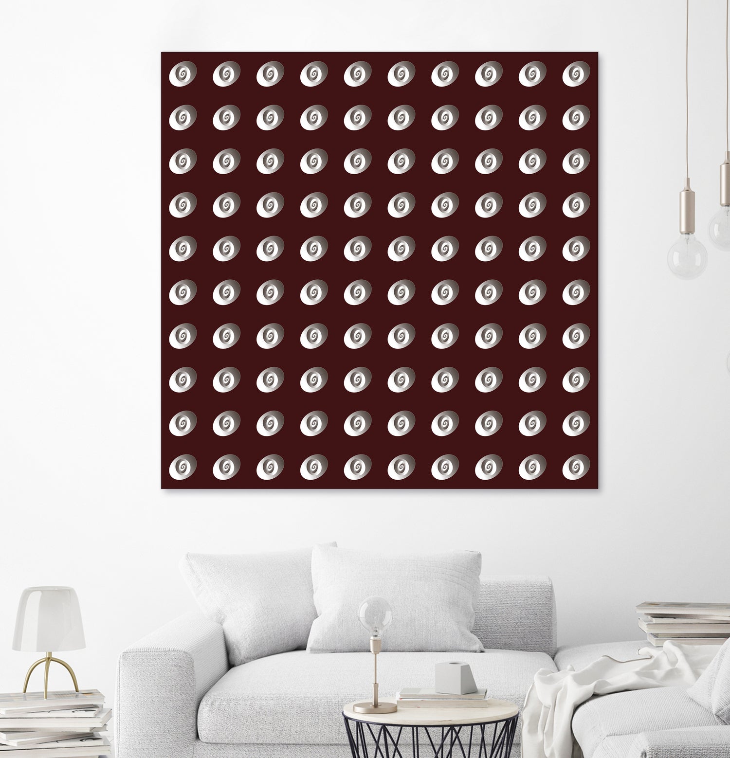 shell shape on dark burgundy bkg by Ramona Masut on GIANT ART - red digital drawing