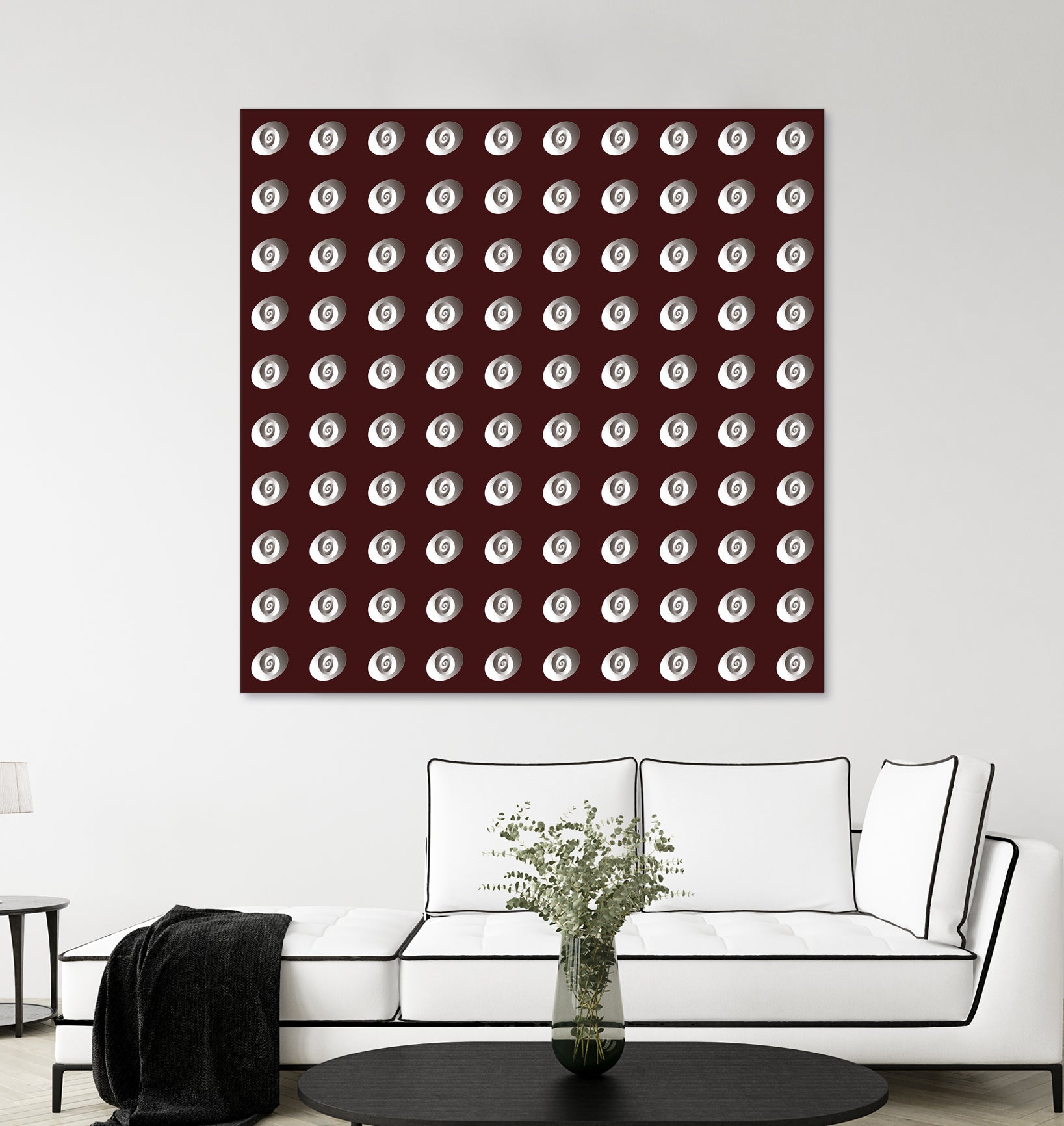 shell shape on dark burgundy bkg by Ramona Masut on GIANT ART - red digital drawing