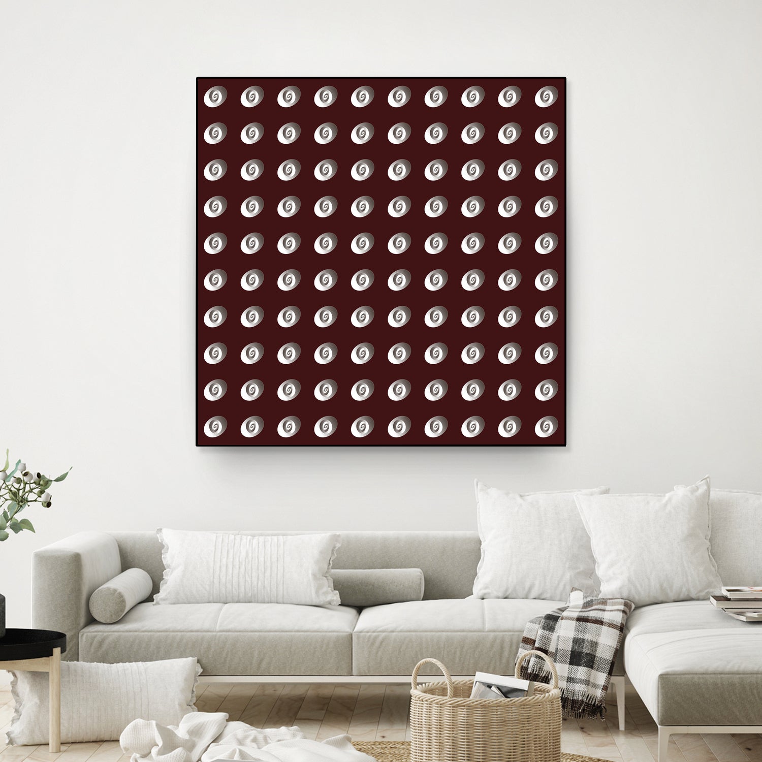 shell shape on dark burgundy bkg by Ramona Masut on GIANT ART - red digital drawing