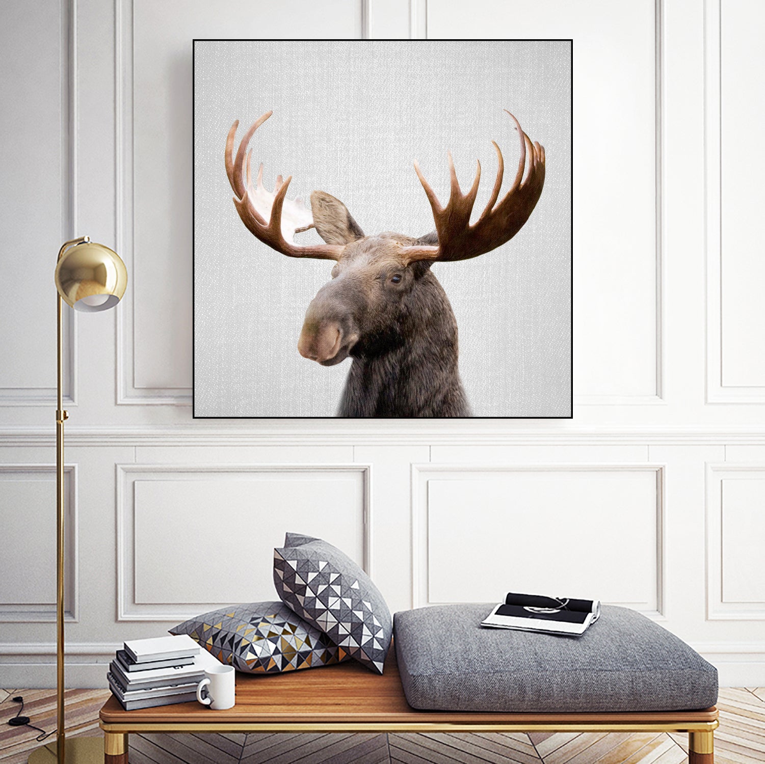 Moose - Colorful by Gal Pittel on GIANT ART - brown photo illustration